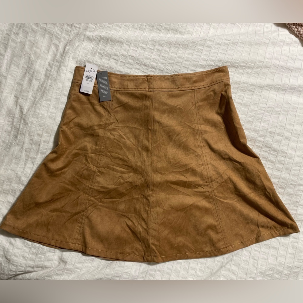 LOFT- faux suede skirt NWT